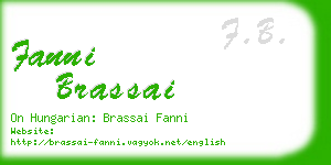 fanni brassai business card